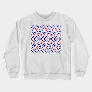 Egypt style pattern in red and blue Crewneck Sweatshirt